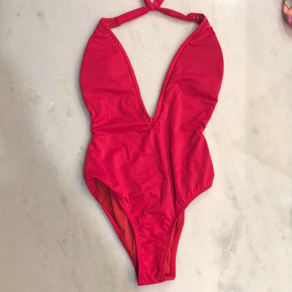 Peixoto red one piece swimsuit